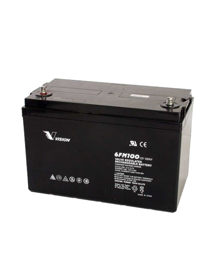 Vision Battery 6FM100-X พิกัด 12V 100Ah - UPSDD.com