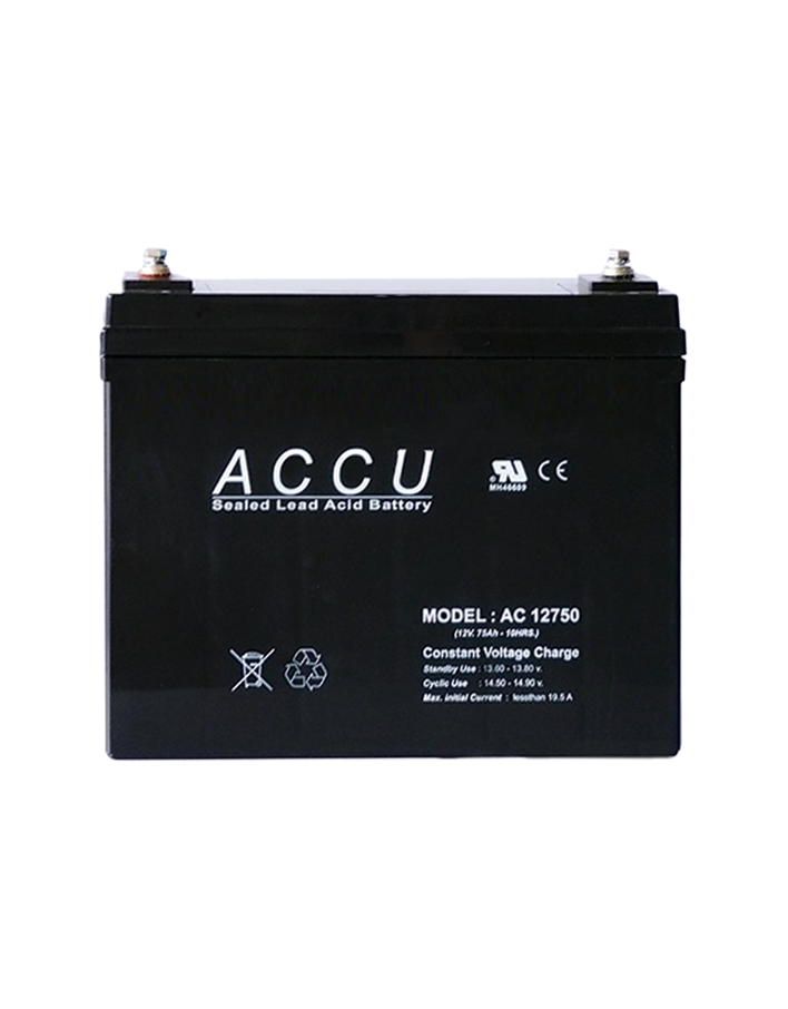 ACCU Battery AC12750 พิกัด 12V 75Ah